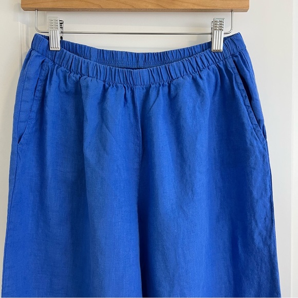 Flax Blue Wide Leg Pants Relaxed Fit - Picture 3 of 12